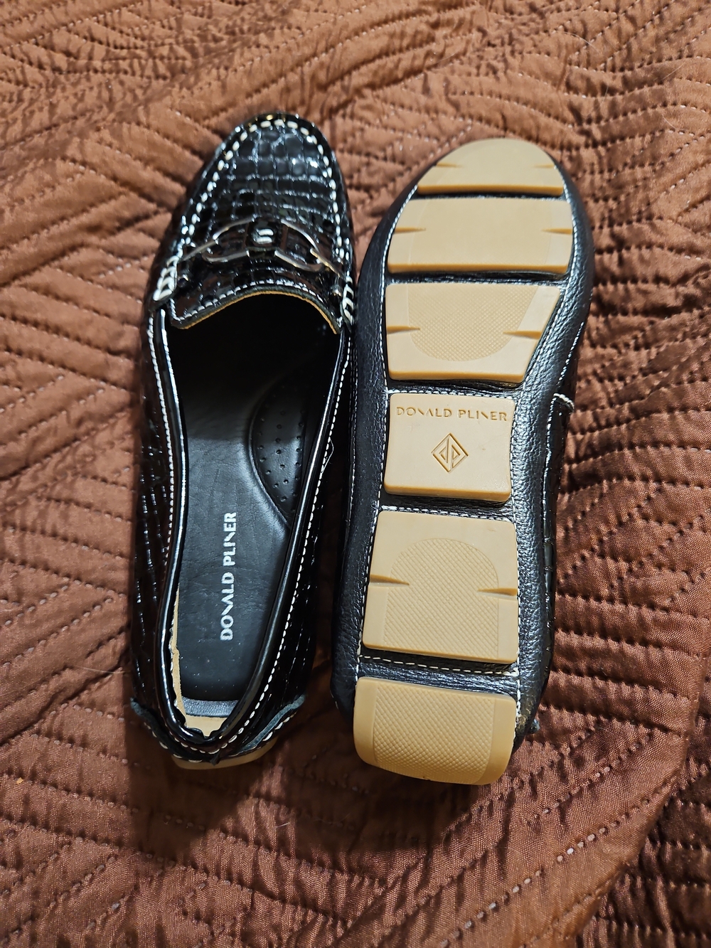 Donald J. Pliner Women’s Black Leather Driving Loafers